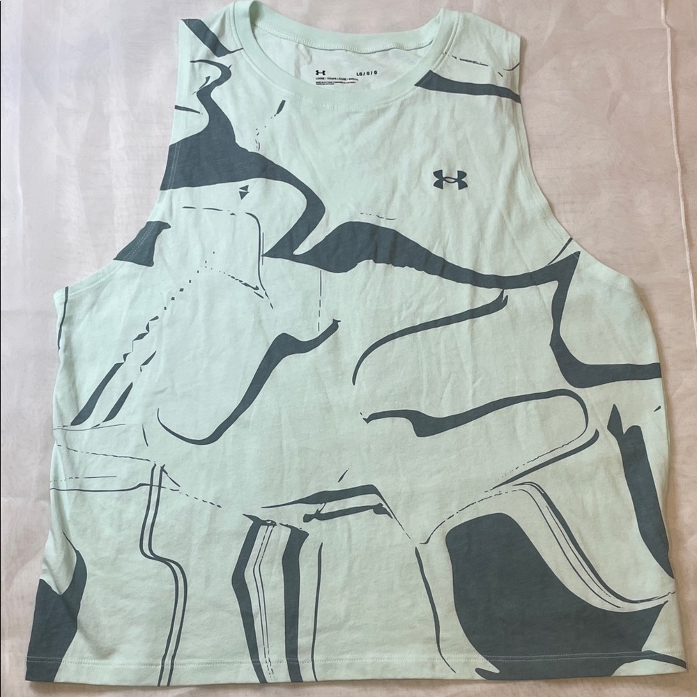 Under Armour Light Green and Gray Graphic Tank